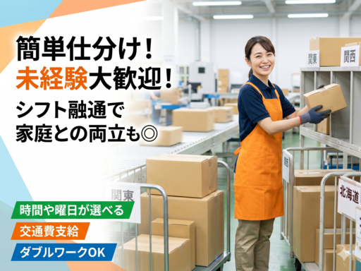 【週3～×5h】アマゾン倉庫でカンタン仕分け♪PC・電話なし◎未...